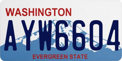 WA license plate AYW6604