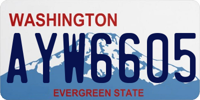 WA license plate AYW6605