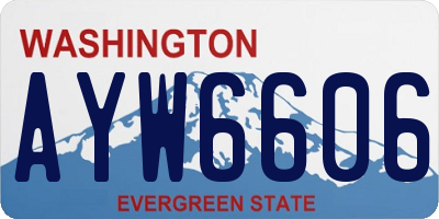 WA license plate AYW6606