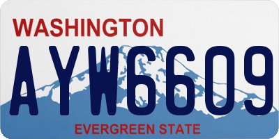 WA license plate AYW6609
