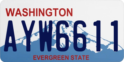 WA license plate AYW6611