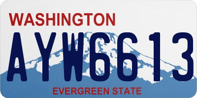 WA license plate AYW6613
