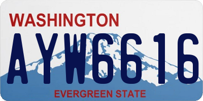 WA license plate AYW6616