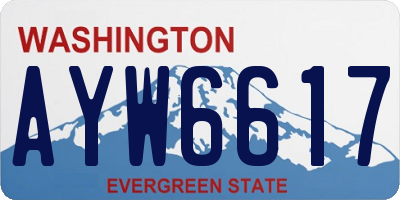 WA license plate AYW6617