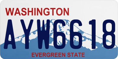 WA license plate AYW6618