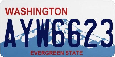 WA license plate AYW6623