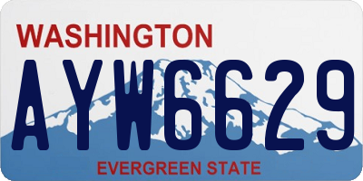 WA license plate AYW6629