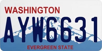 WA license plate AYW6631