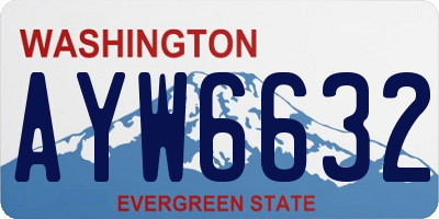 WA license plate AYW6632