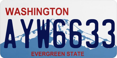 WA license plate AYW6633