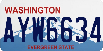 WA license plate AYW6634
