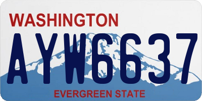 WA license plate AYW6637