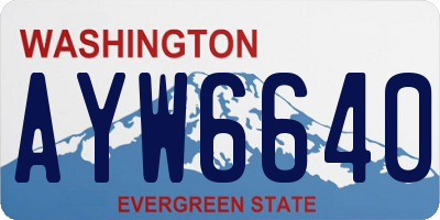 WA license plate AYW6640