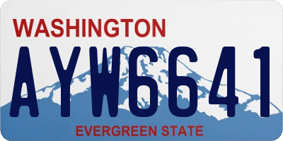 WA license plate AYW6641