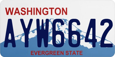 WA license plate AYW6642