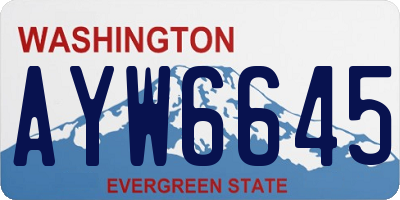 WA license plate AYW6645