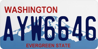 WA license plate AYW6646