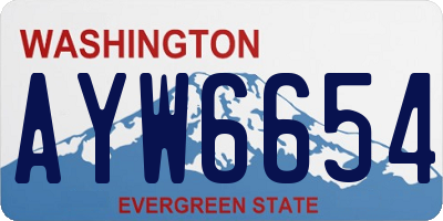 WA license plate AYW6654