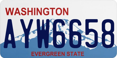 WA license plate AYW6658