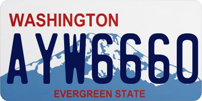 WA license plate AYW6660