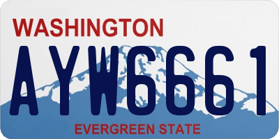 WA license plate AYW6661