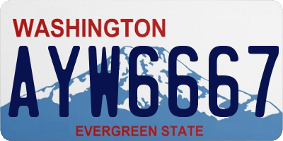 WA license plate AYW6667