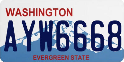 WA license plate AYW6668