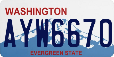 WA license plate AYW6670