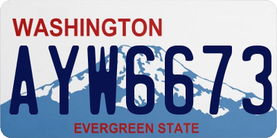 WA license plate AYW6673