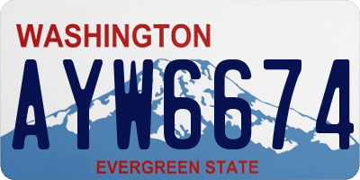 WA license plate AYW6674