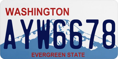 WA license plate AYW6678