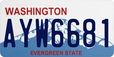 WA license plate AYW6681