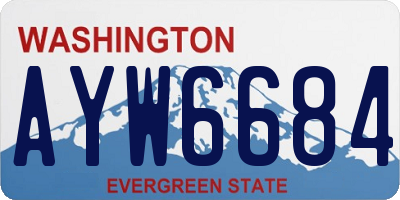 WA license plate AYW6684