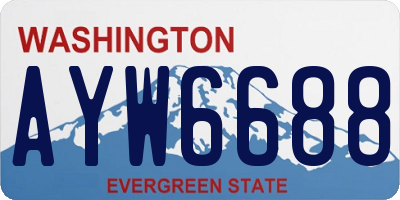 WA license plate AYW6688