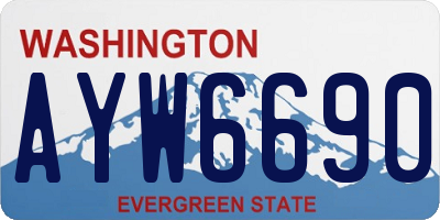 WA license plate AYW6690