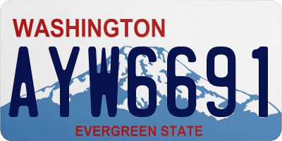 WA license plate AYW6691
