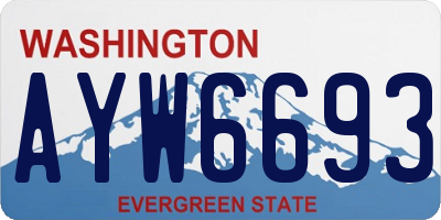 WA license plate AYW6693