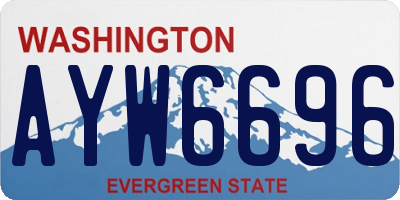 WA license plate AYW6696