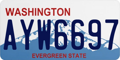 WA license plate AYW6697