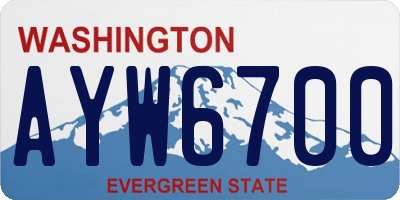 WA license plate AYW6700