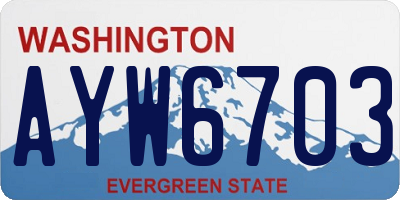 WA license plate AYW6703