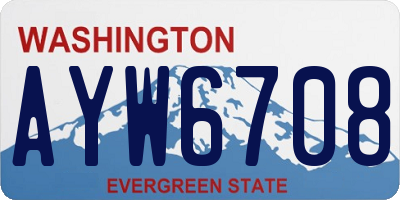 WA license plate AYW6708