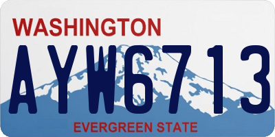 WA license plate AYW6713