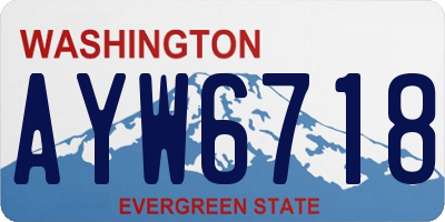 WA license plate AYW6718