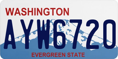 WA license plate AYW6720