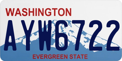 WA license plate AYW6722