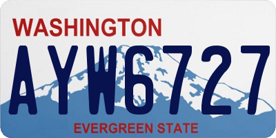 WA license plate AYW6727