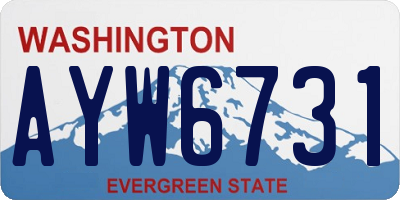 WA license plate AYW6731