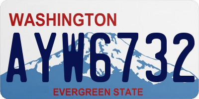 WA license plate AYW6732