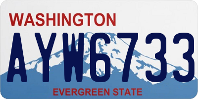 WA license plate AYW6733